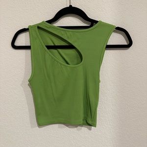 Green Crop Top Cut Out Tank